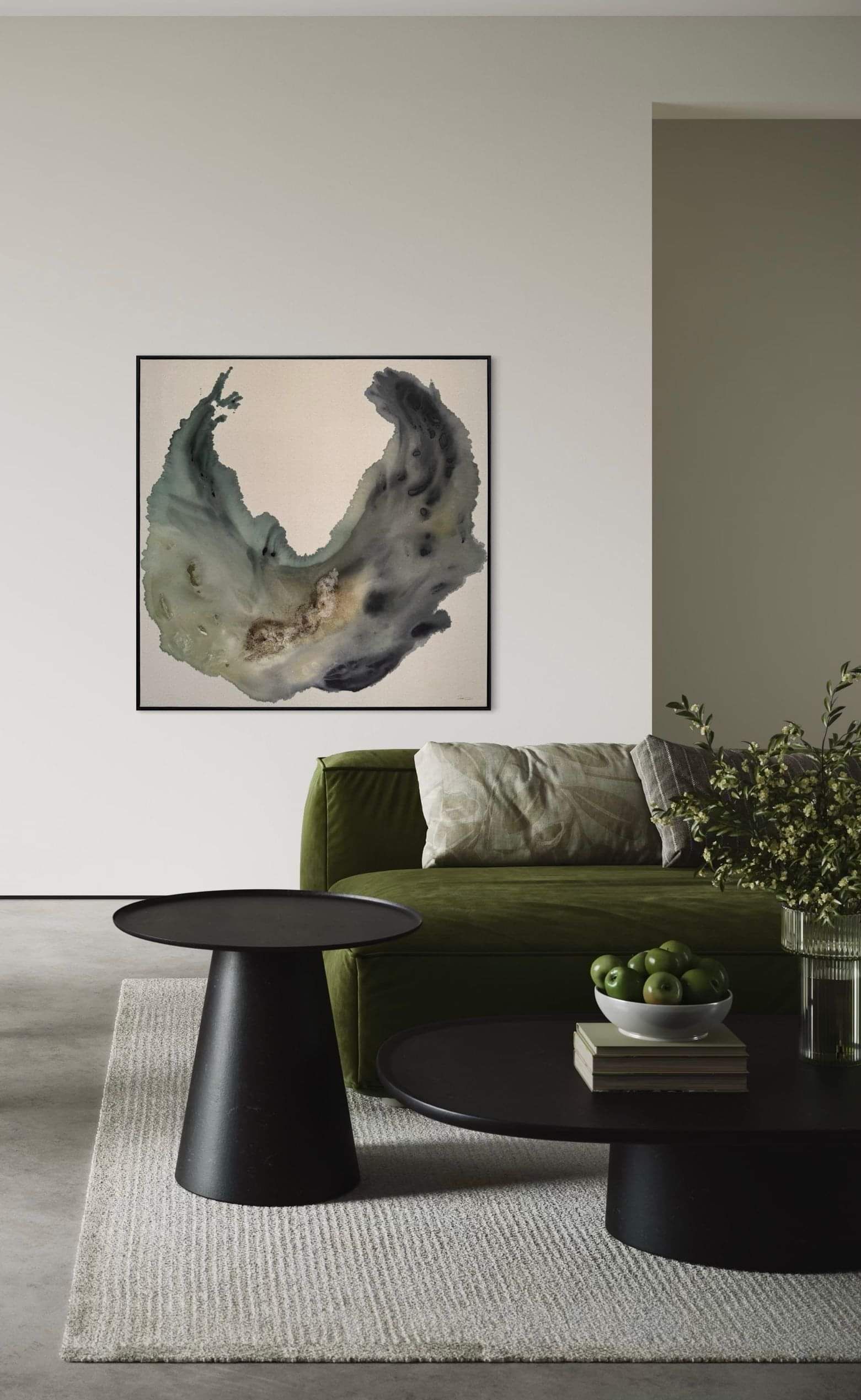 Diptych abstract painting titled Notes of Earth and Fire