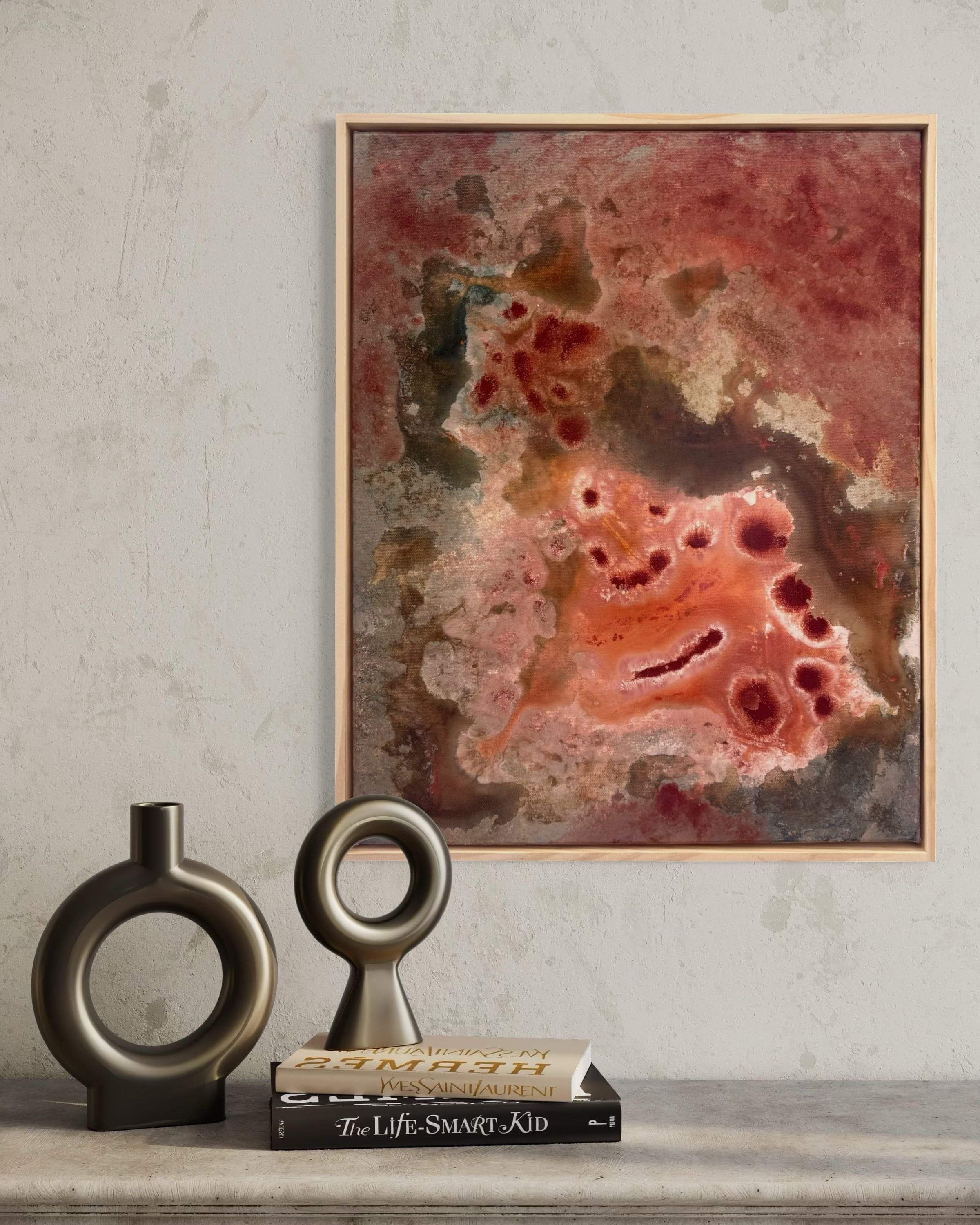 Diptych abstract painting titled Notes of Earth and Fire