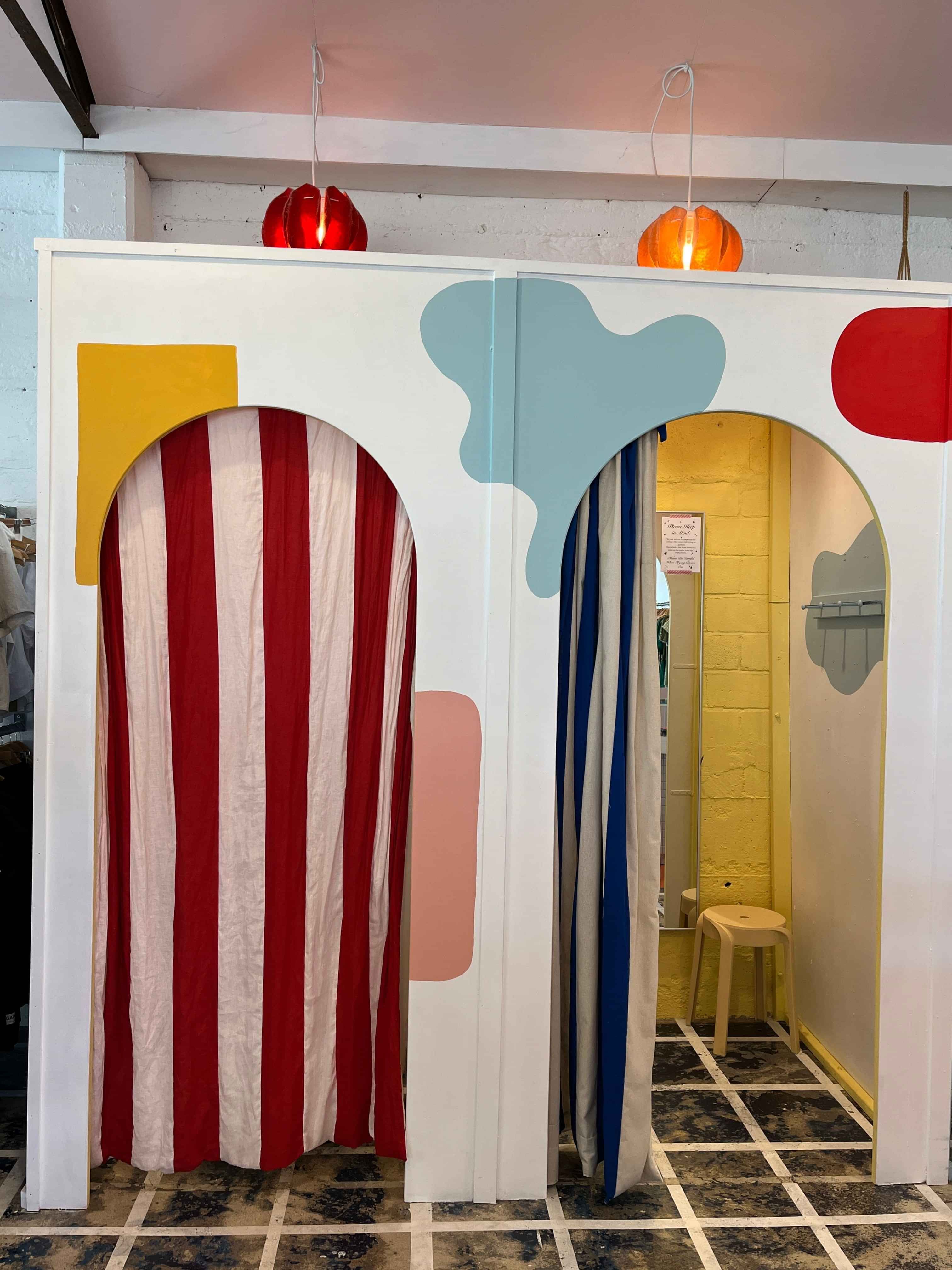 Changing rooms at Mint Consignment Store, Cambridge