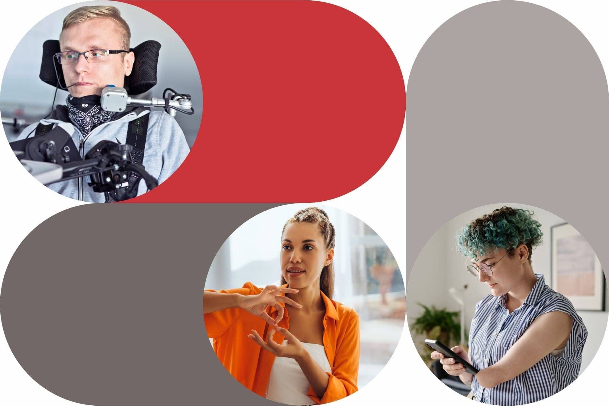 Aotearoa Disability Law logo of two interlinked korus. Below is a selection of faces of Deaf and disabled people of different ages and ethnicities.