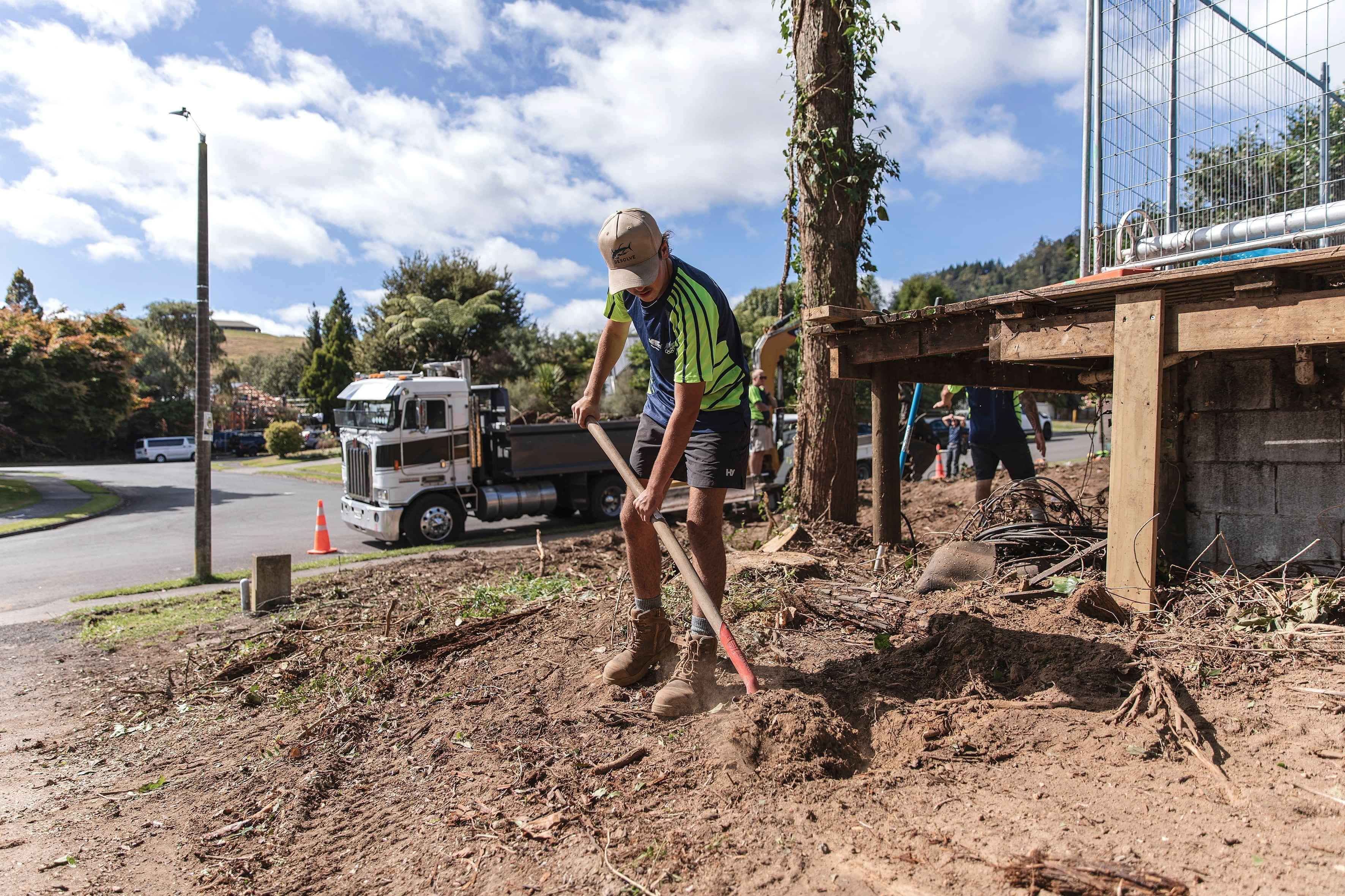 Cleared residential section in Rotorua during site preparation