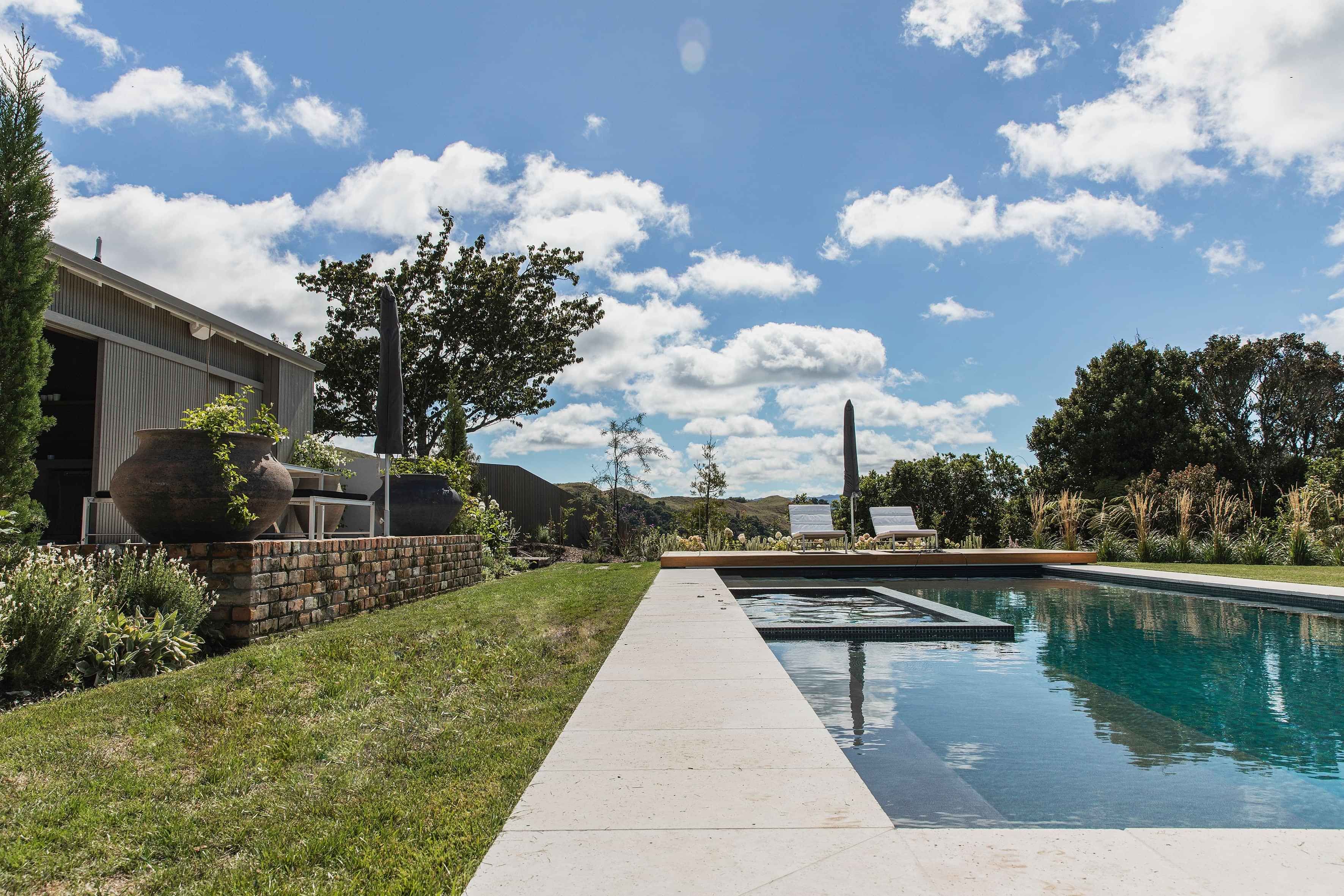 pool surrounds paving at a home in Rotorua