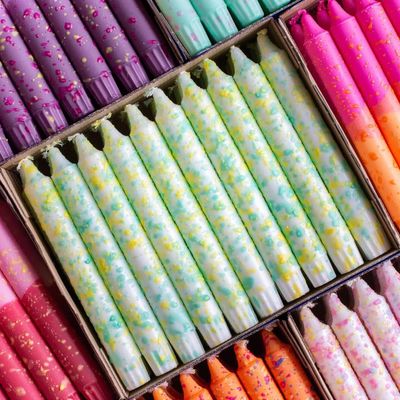 Nordtrice Taper Candle -  Confetti Lemon