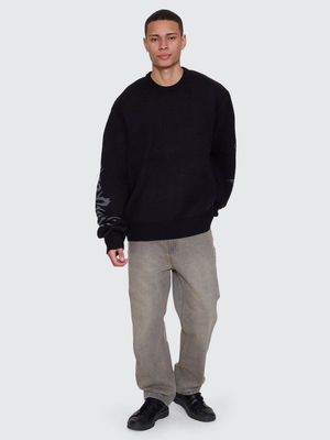 Night Petal Box Fit Crew Cropped Knit