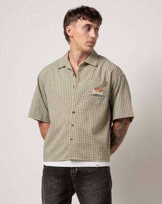 Worship On Leave Box Fit Cropped Short Sleeve Shirt