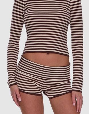 Thrills Mackenzie Knit Booty Short - Stripe