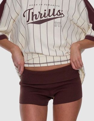 Thrills Mackenzie Knit Booty Short - Choc