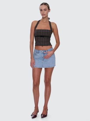 Thrills Devyn Check Halter Top