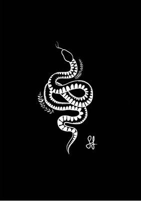 Snake Sticker - White