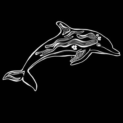 Dolphin Sticker - White