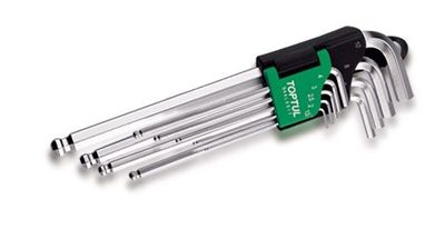 GBAL0901 Toptul Hex Key Set 9pc SAE 1/16"-3/8"