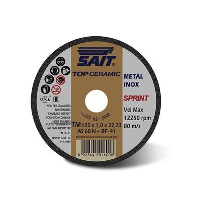 SAIT AS60N Sprint 125mm x 1mm Top Ceramic Cutting Disc