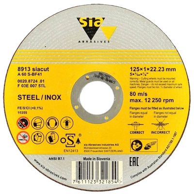 SIA 8913 Cutting Disc 125mm x 1mm 25pk
