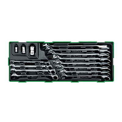 GTA1541 Toptul Rev Ratchet Spanner Set 15pc Insert Tray