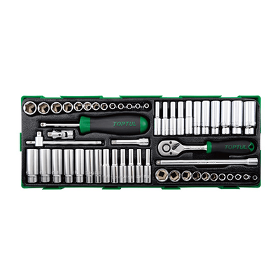 GTA5440 Toptul Socket Set 1/4dr 54pc STD &amp; Deep SAE/Metric