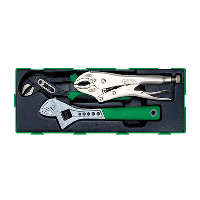 GTA0315 Toptul 3pc Adjustable Wrench &amp; Pliers Set