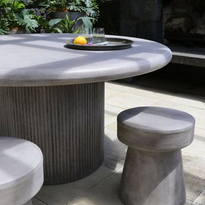 Hawthorne - Patras Round Concrete Table Grey