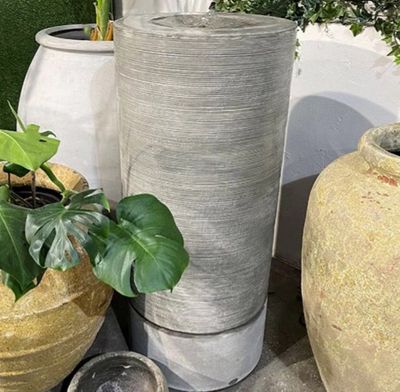 Pietro Stoneware - The Asaki Round Fountain Natural Cement