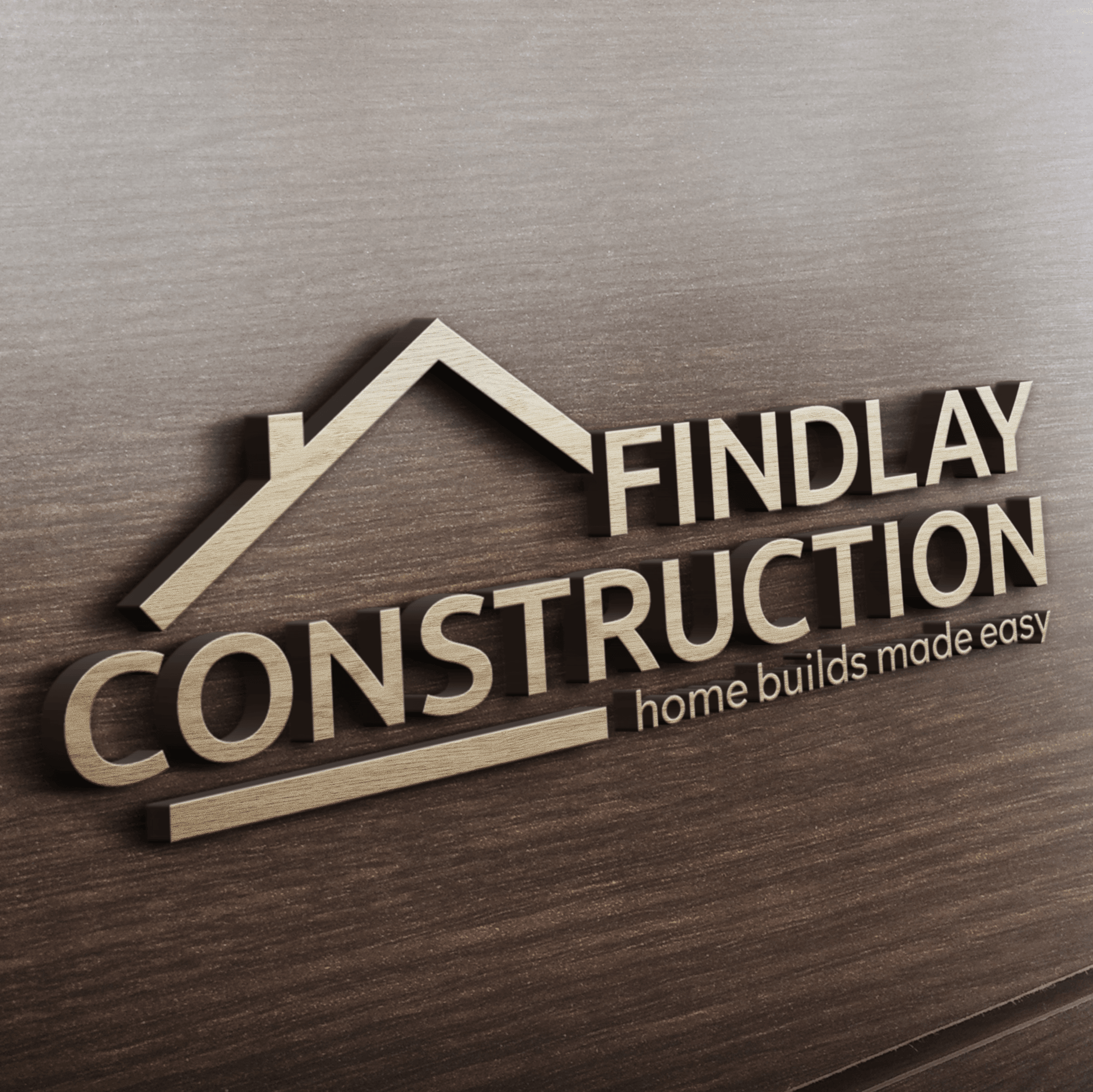 Findlay Construction logo on wooden sign