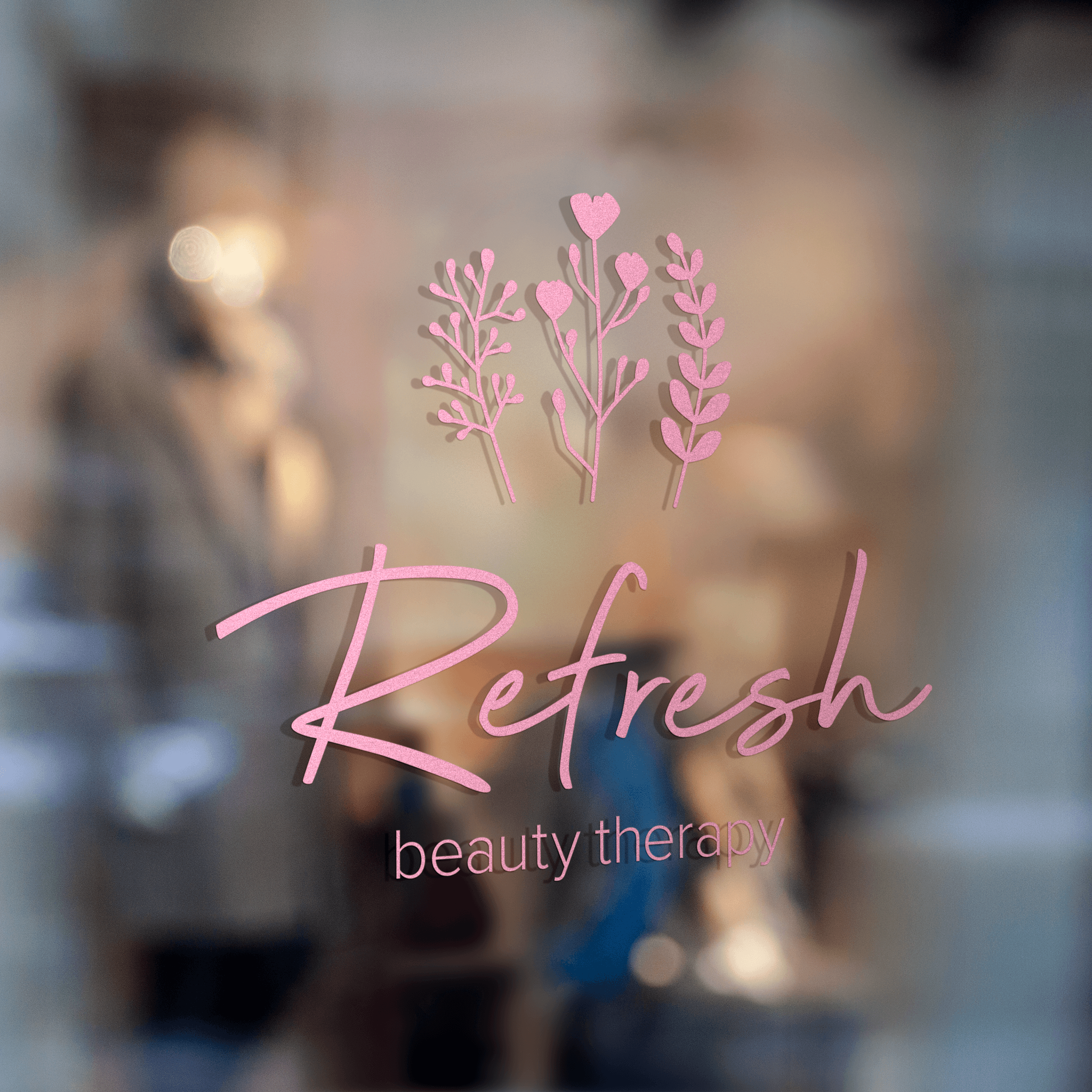 Refresh Beauty Therapy signage on a shop window