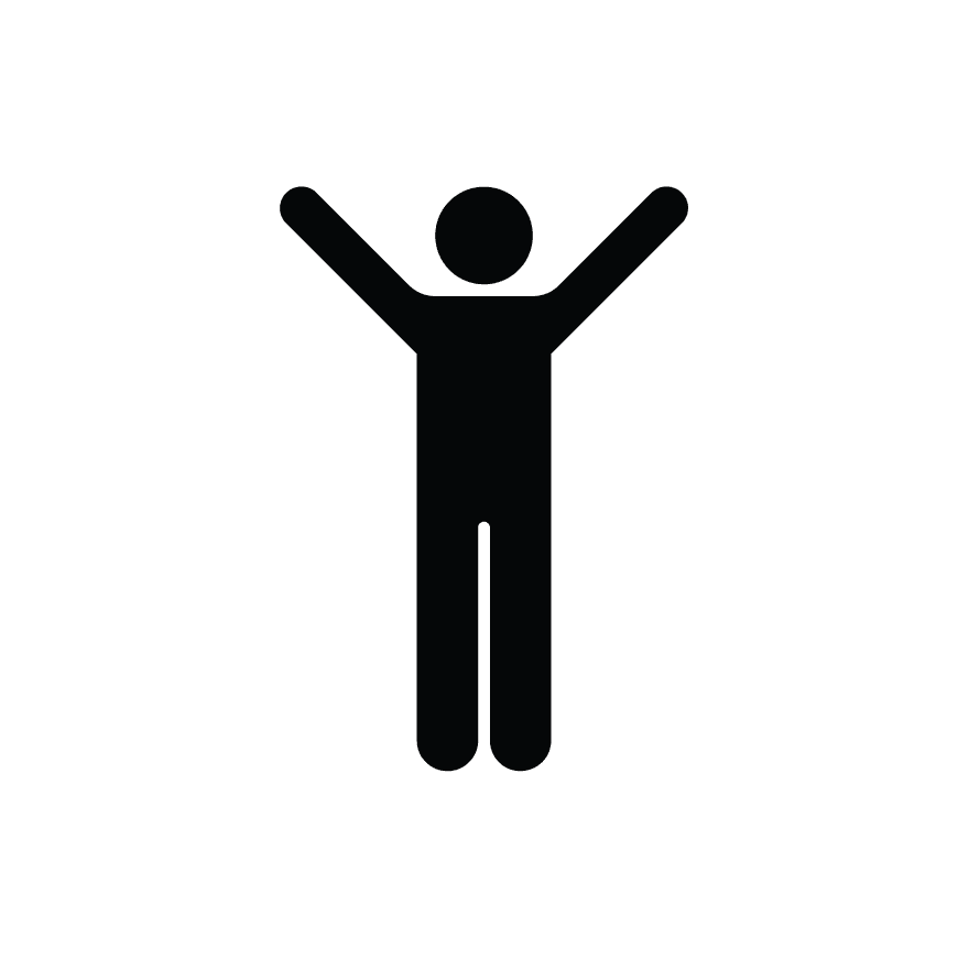 Person with their hands in the air illustration