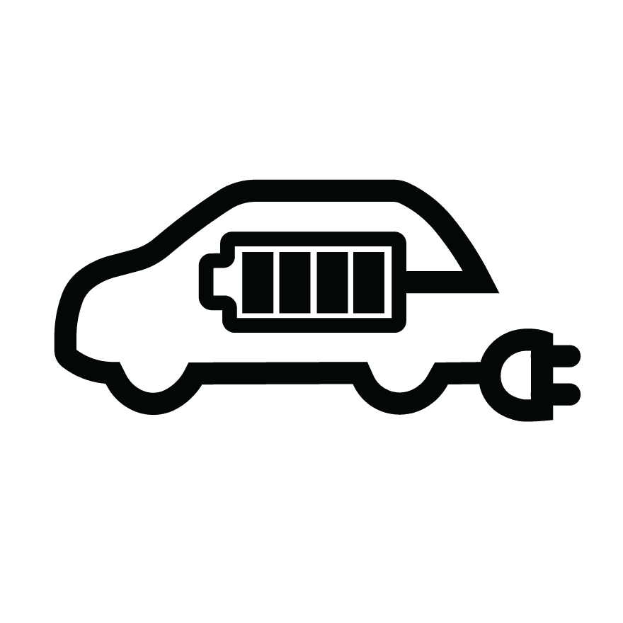 Car with a battery in it illustration icon