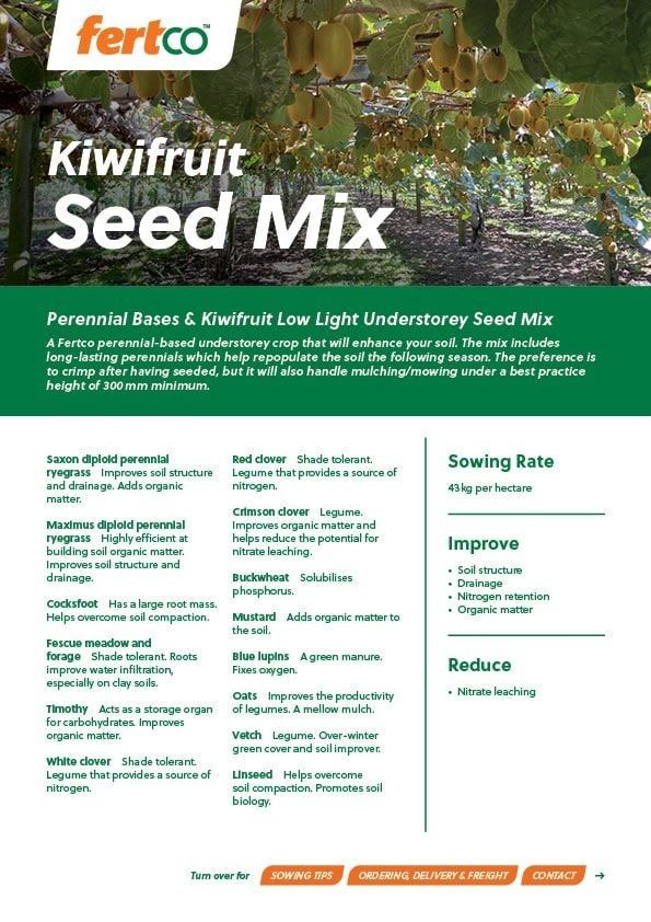 Thumbnail of Fertco's Kiwifruit Seed Mix Product Sheet