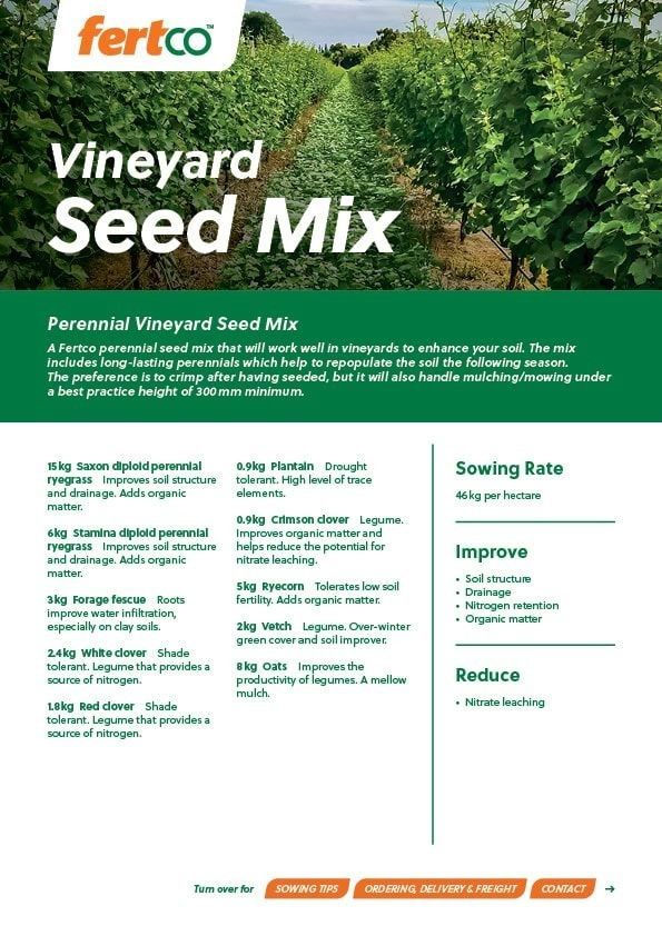 Thumbnail of Fertco's Vineyard Seed Mix Product Sheet