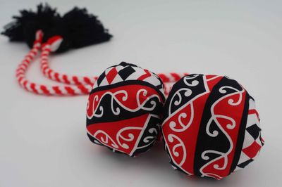 Red &amp; Black Pattern Poi