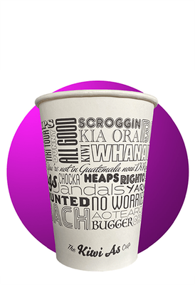 Glopac Plastic Free &quot;Kiwi As&quot; 12oz Cup