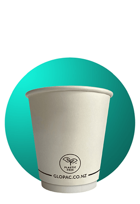 Glopac Plastic Free Double walled 8oz 90mm Rim Cup