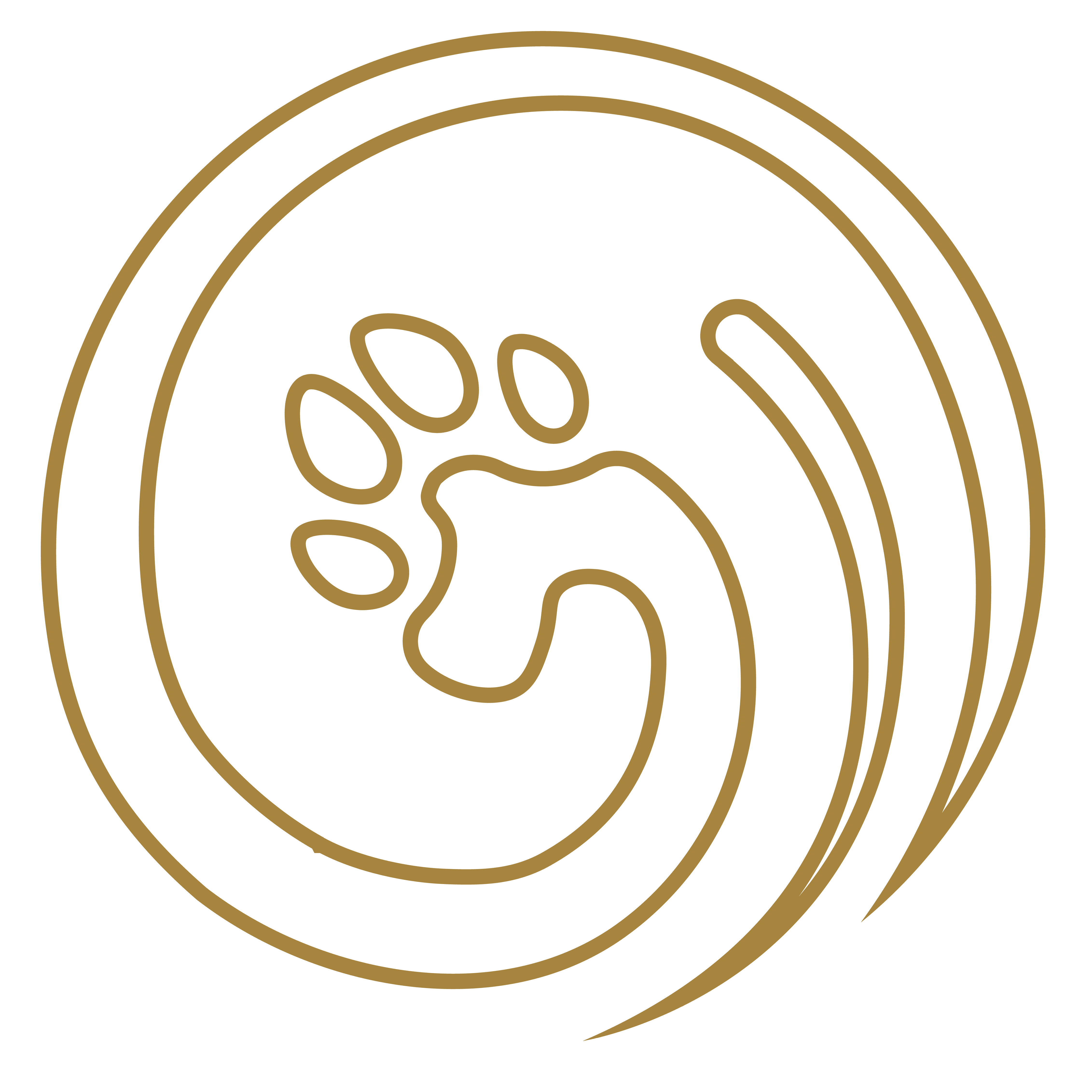 The Empowering Pause Gold paws brandmark.