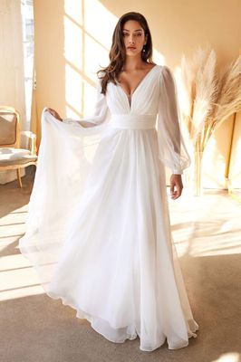 Chiffon long sleeve bridal
