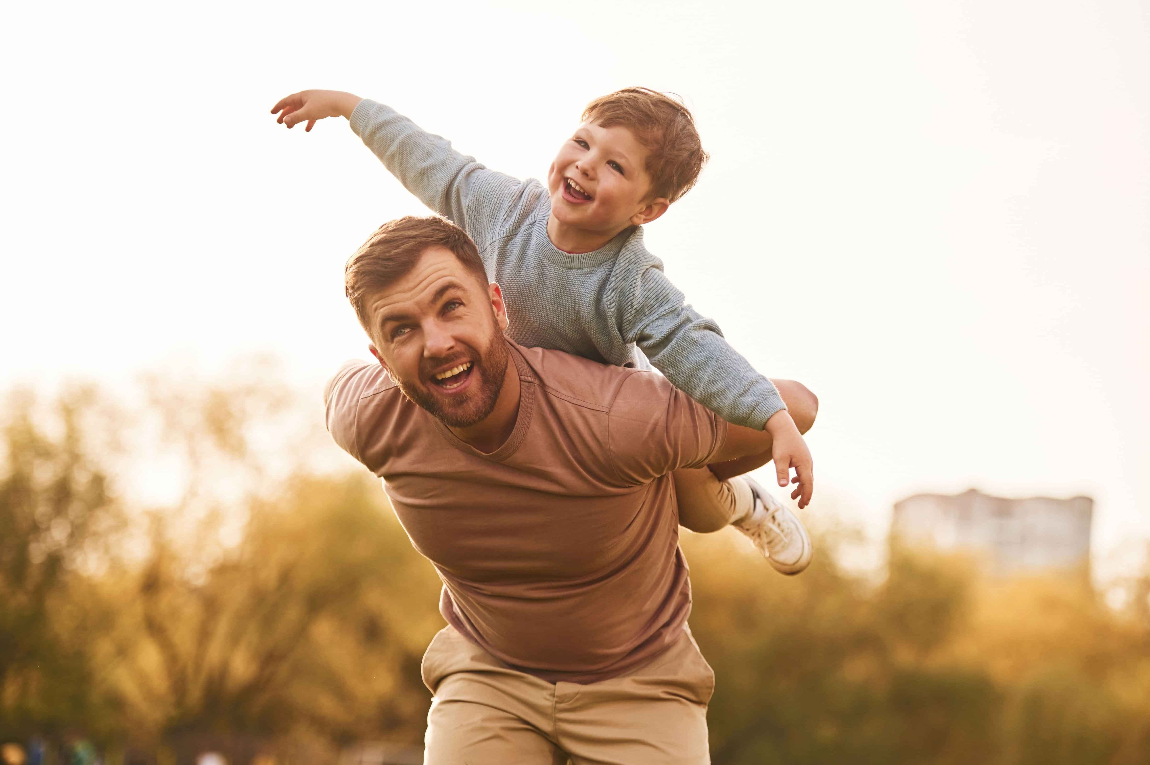 Father playing with son