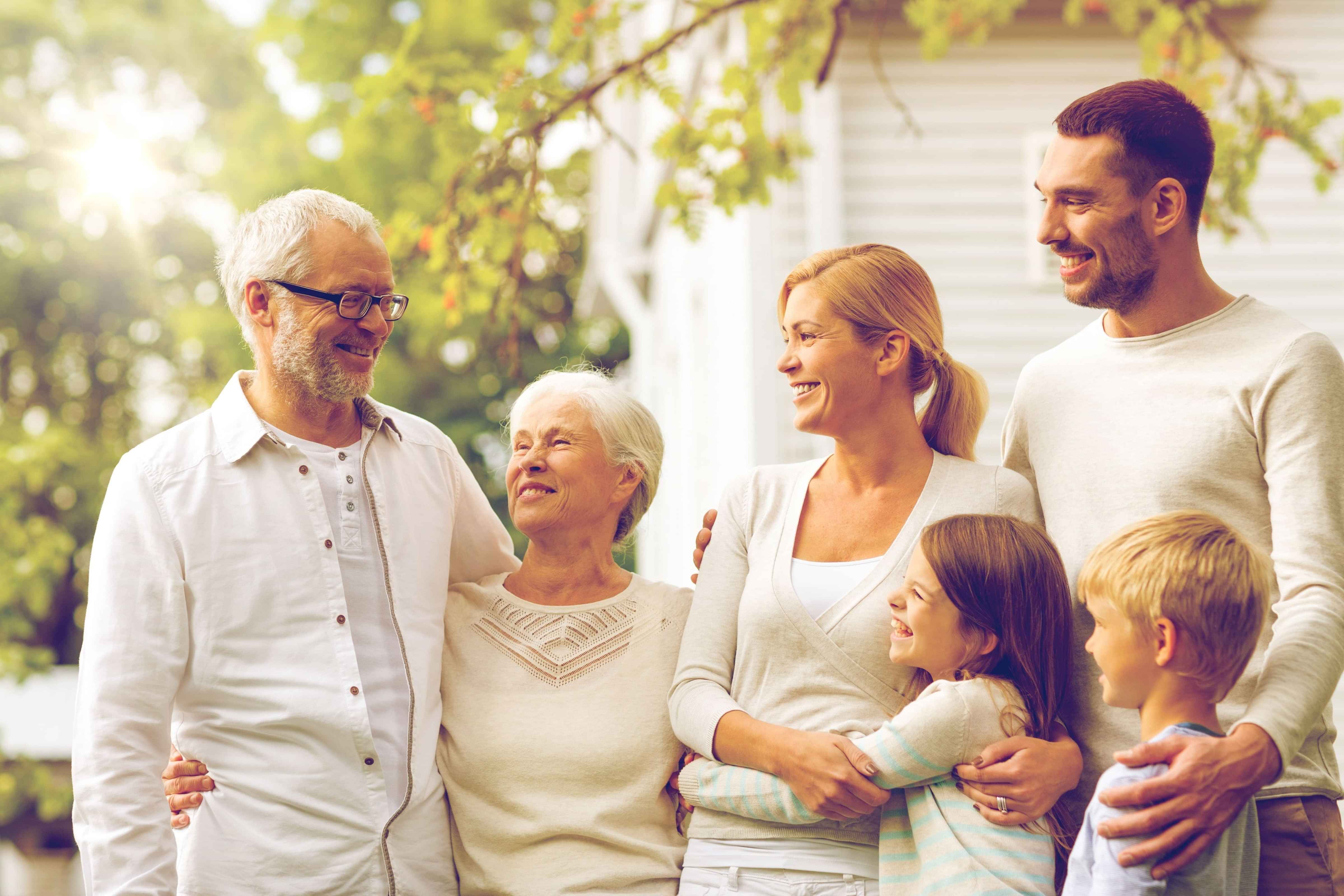 Family - grandparents, parent and young brother and sister