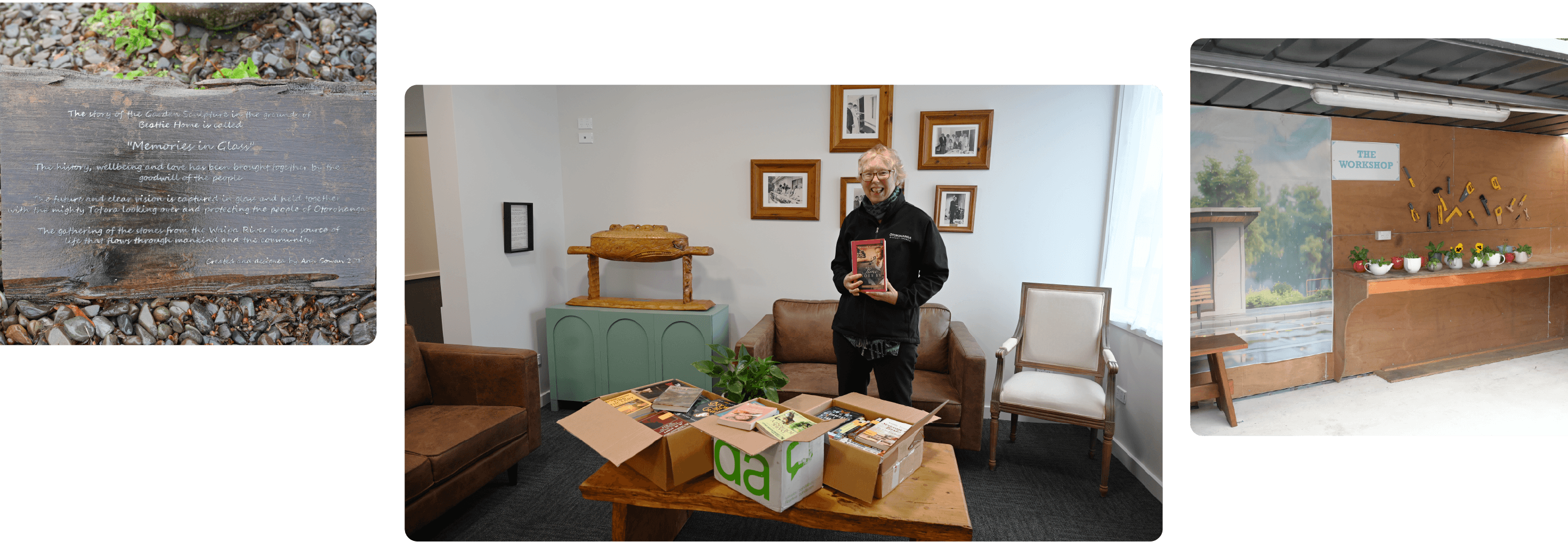 Beattie Home and Hospital photos of Garden, Workshop and Books for library gifted