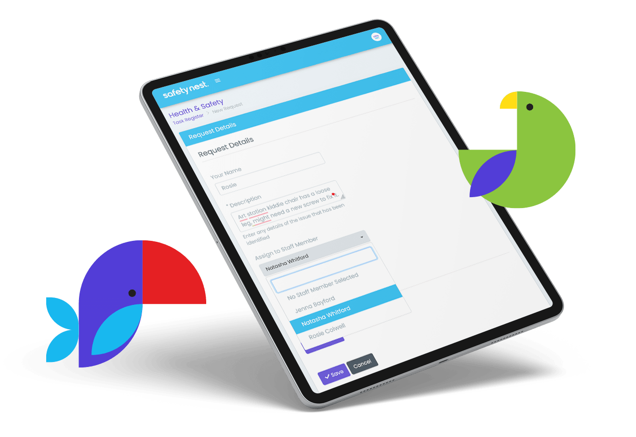 SafetyNest lets you record, assign and track hazards until resolved making health and safety in your ECE centre a breeze.