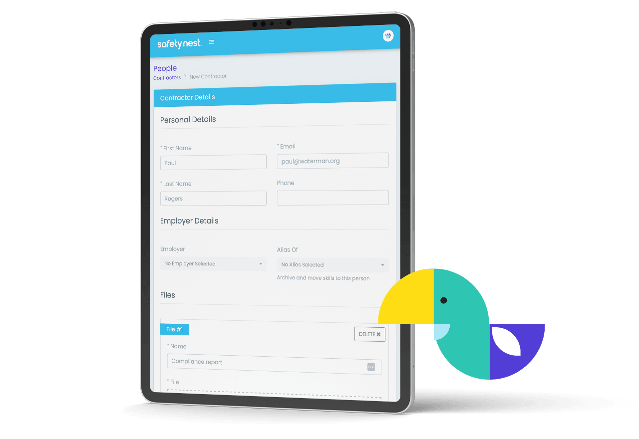 Ensure all external people on-site meet safety and vetting requirements, including police vetting, sign-in, and documentation