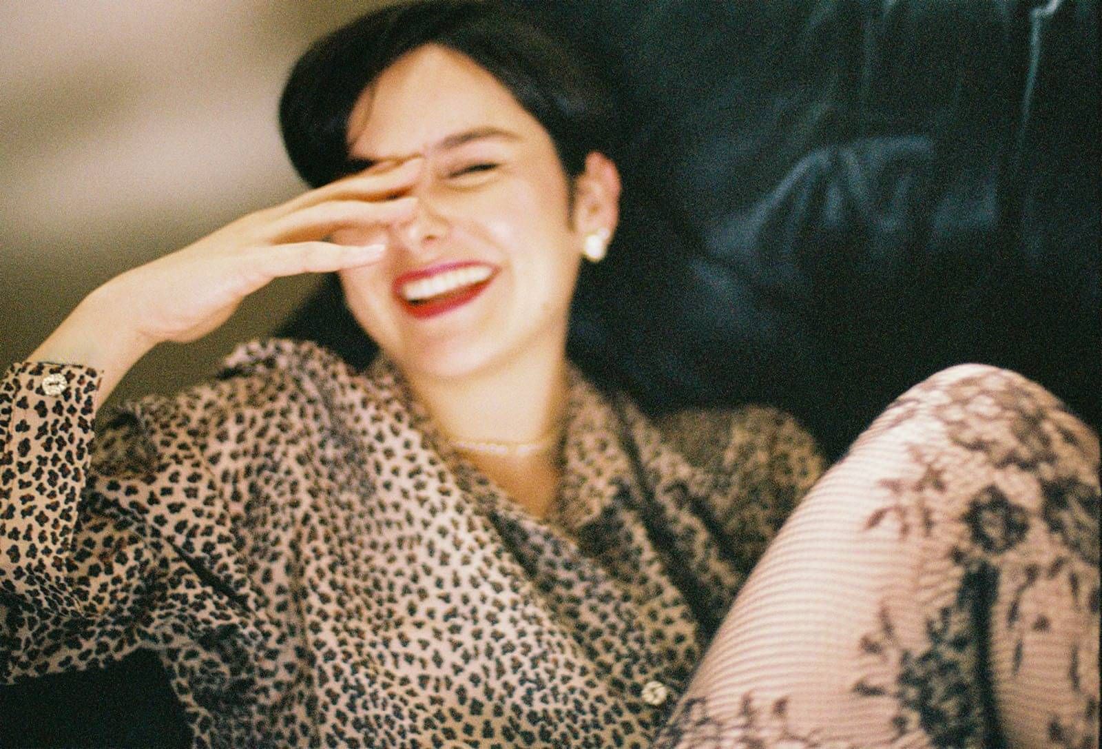 Photo of a women happy and relaxed in her own skin