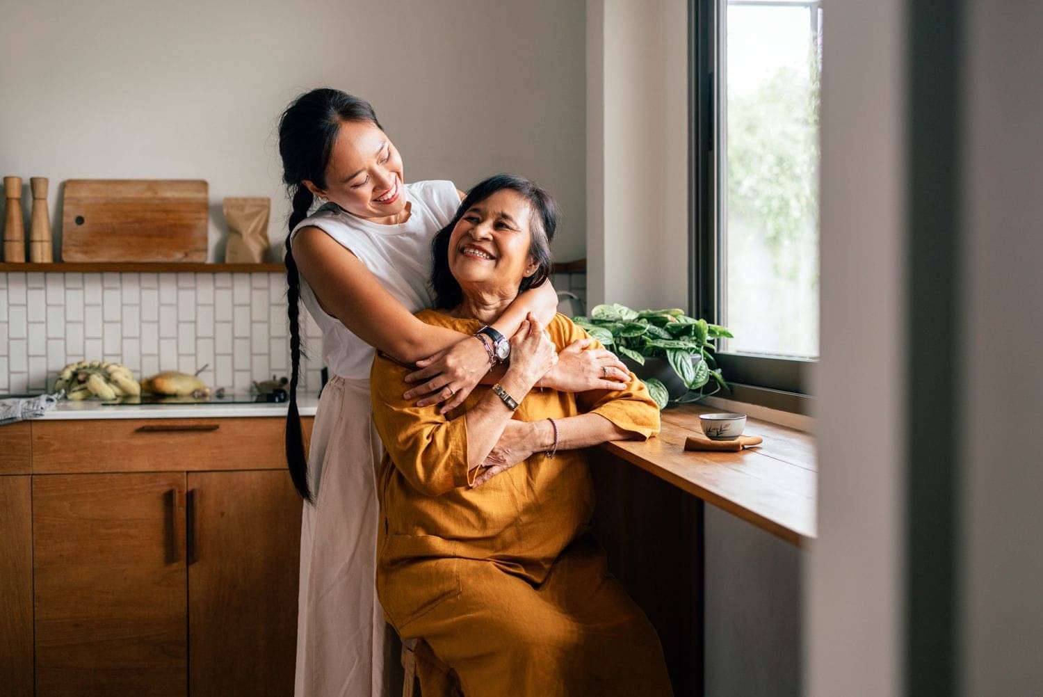 Daughter hugging her mother. requiring guidance through incapacity matters