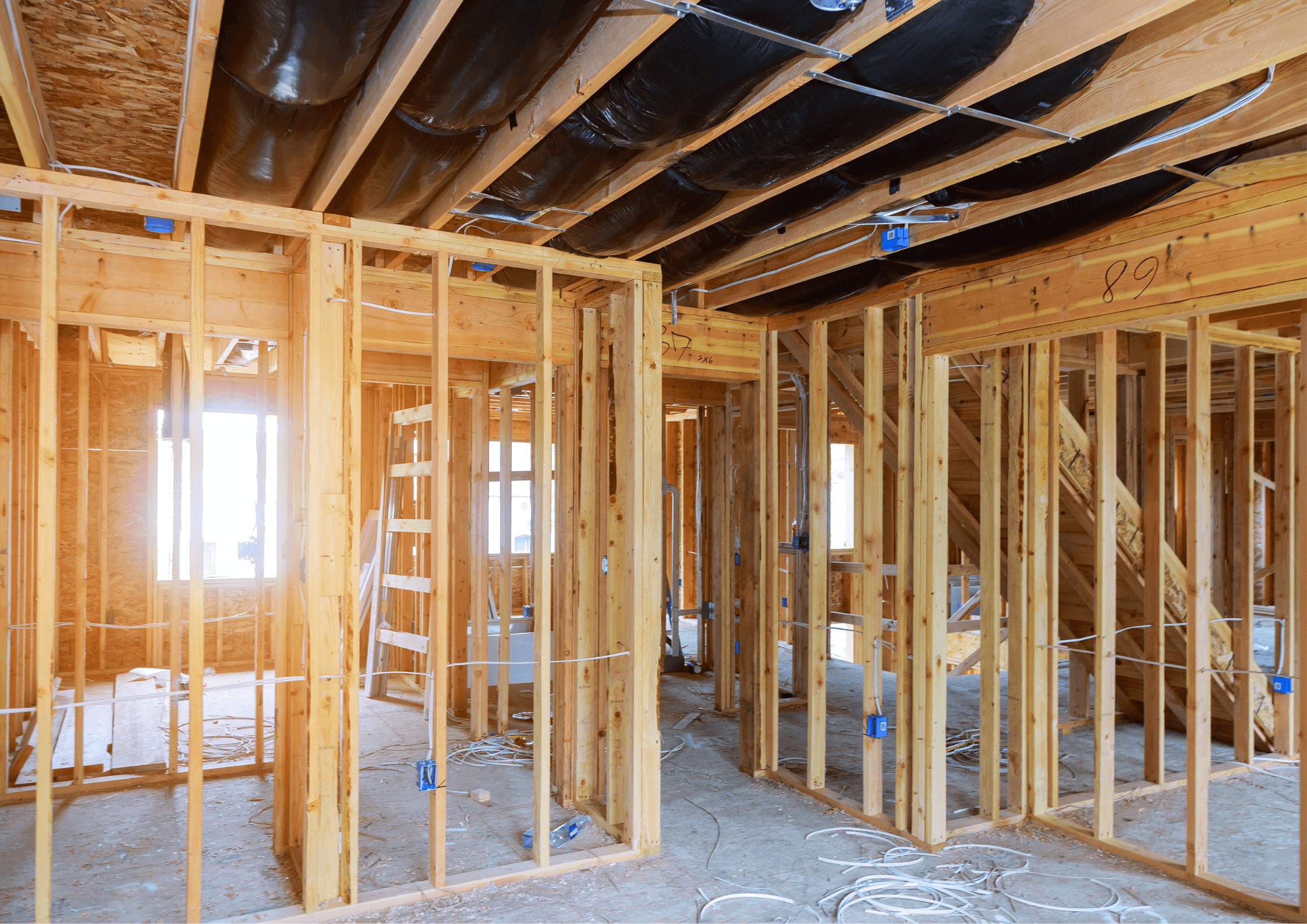 Repairs & Renovations - house in Rotorua undergoing major renovations with wall framing visible