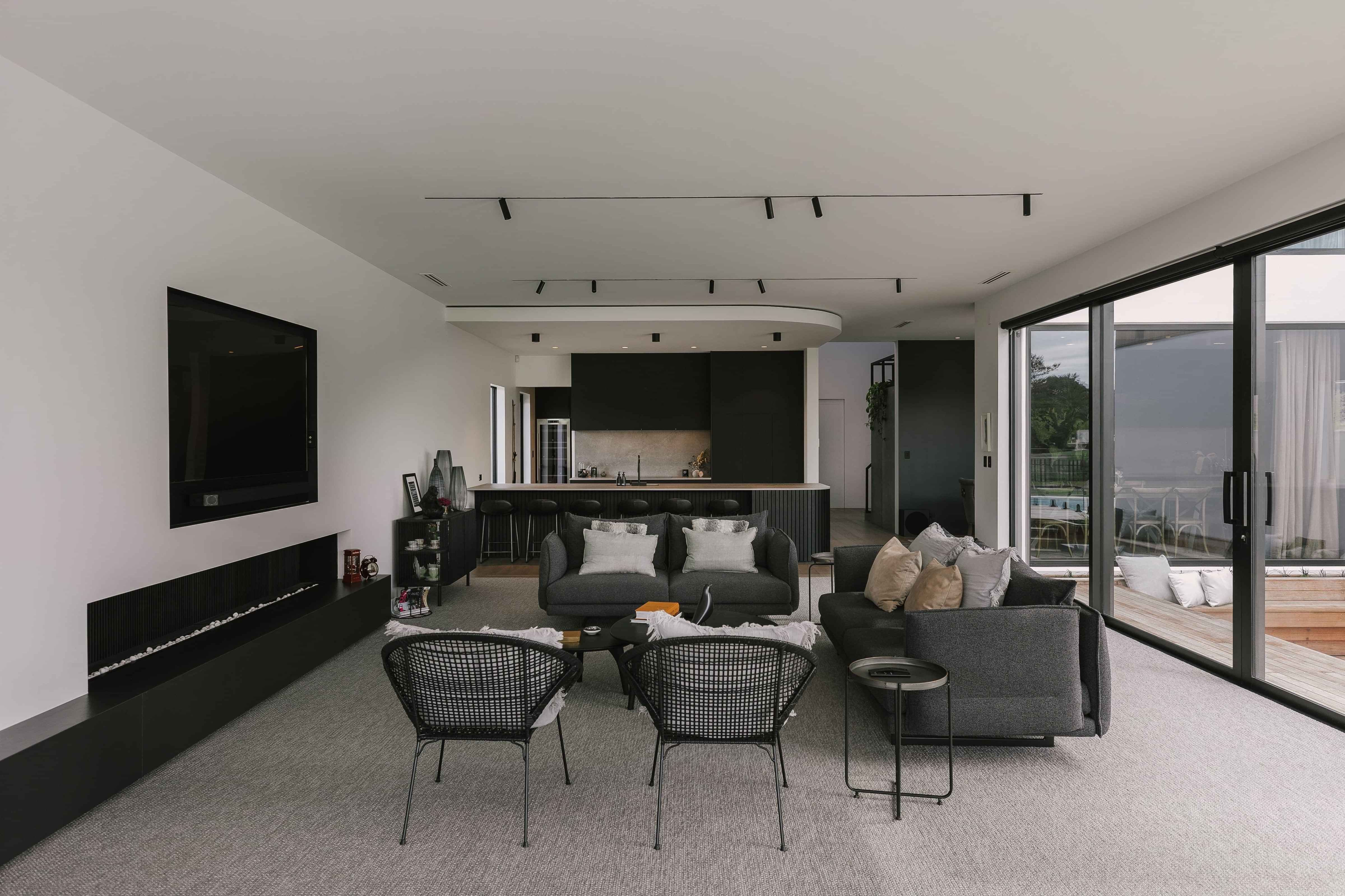 Contemporary living space interior design