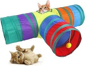 Cat Tunnel Toy, Collapsible Pet 3 Way Play Tunnel Toys