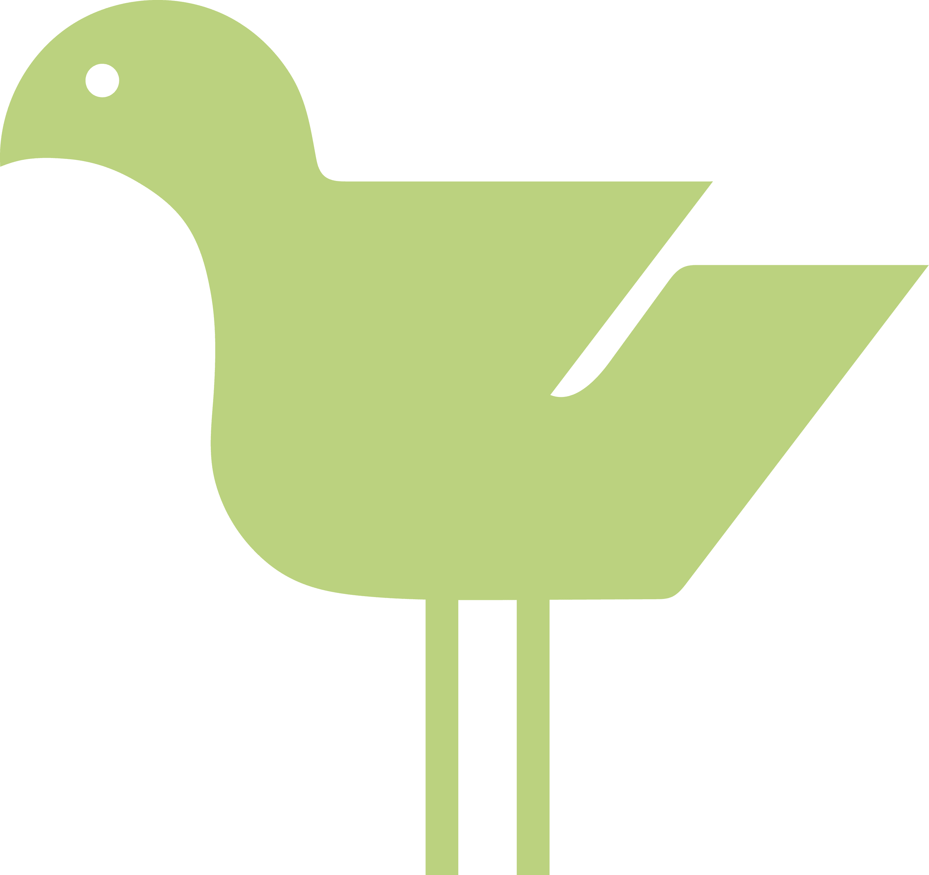 Image of hand drawn native bird in light green.
