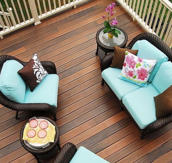 Decking stained with outdoor furniture