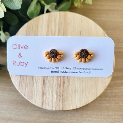 Half Sunflower Studs -small