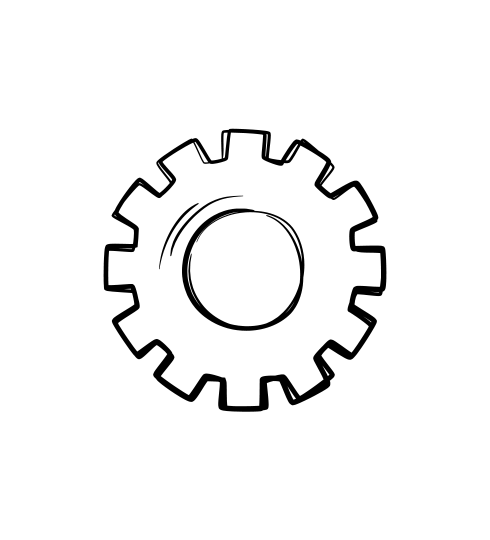Black and white line drawing of a coiled metal spring viewed on an angle.