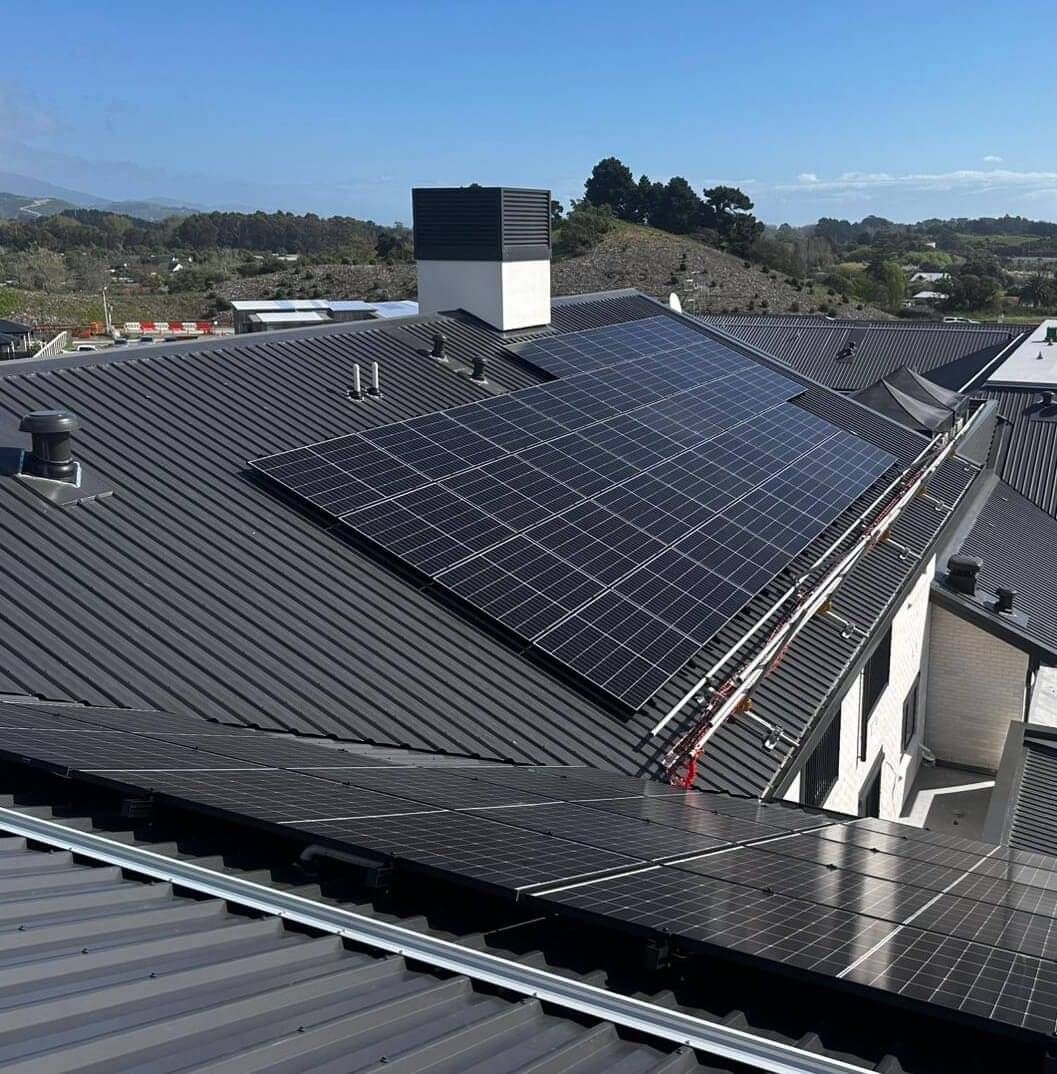 Solar panels expertly installed on a homes roof by Northstar Technical Services