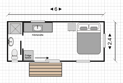 Cosy Cabin Rentals - Kestrel Cabin Floor Plan