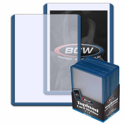 BCW 3&times;4 Topload Card Holder &ndash; Blue Border